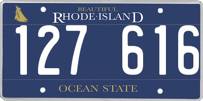 RI license plate 127616