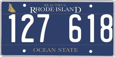 RI license plate 127618