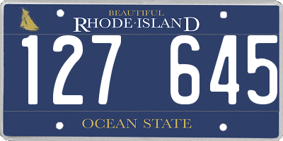 RI license plate 127645