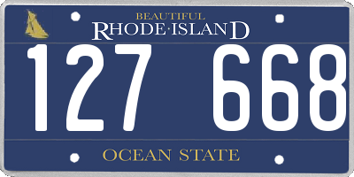 RI license plate 127668