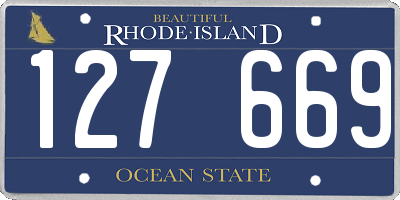 RI license plate 127669