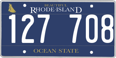 RI license plate 127708