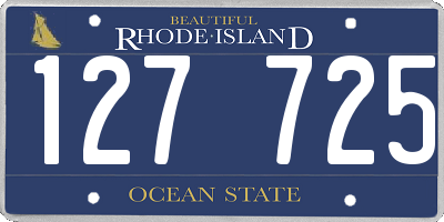 RI license plate 127725