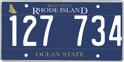RI license plate 127734
