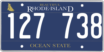 RI license plate 127738