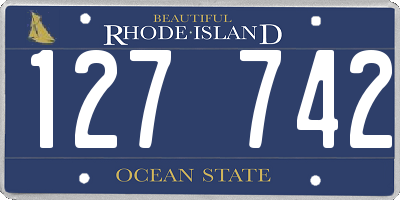 RI license plate 127742