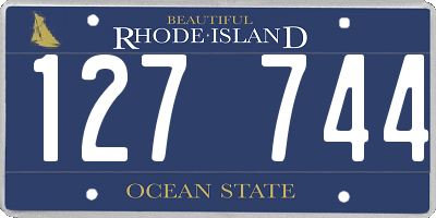 RI license plate 127744