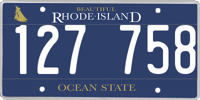RI license plate 127758