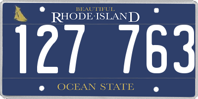 RI license plate 127763