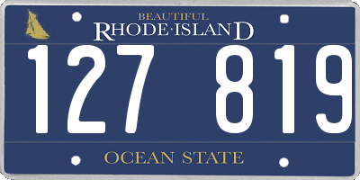 RI license plate 127819