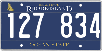 RI license plate 127834