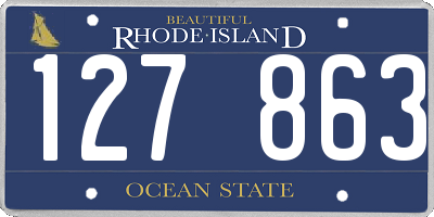 RI license plate 127863