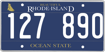 RI license plate 127890