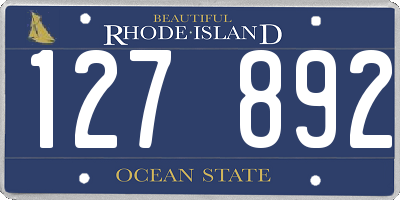 RI license plate 127892