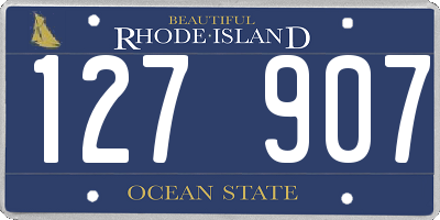 RI license plate 127907