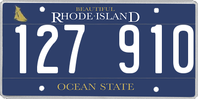 RI license plate 127910