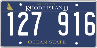 RI license plate 127916