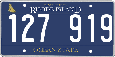 RI license plate 127919