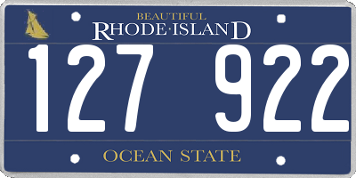 RI license plate 127922