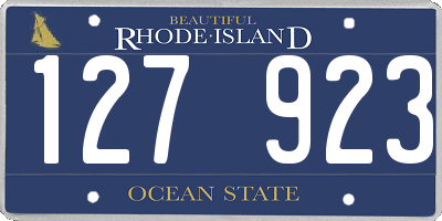 RI license plate 127923