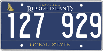 RI license plate 127929