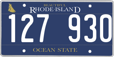 RI license plate 127930