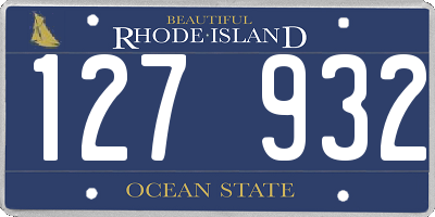 RI license plate 127932