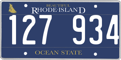 RI license plate 127934