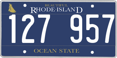 RI license plate 127957