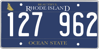 RI license plate 127962