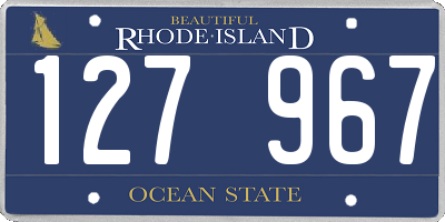 RI license plate 127967
