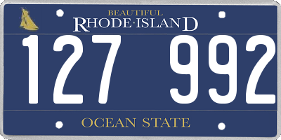 RI license plate 127992