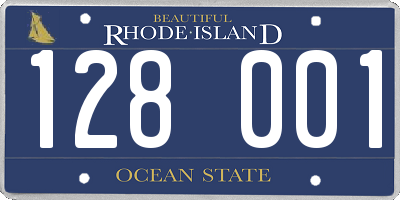 RI license plate 128001