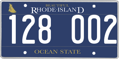 RI license plate 128002