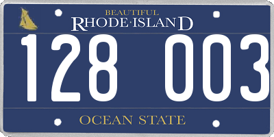 RI license plate 128003