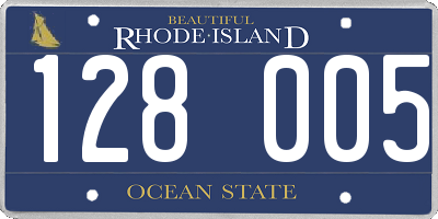 RI license plate 128005