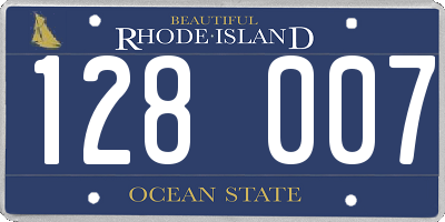 RI license plate 128007