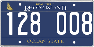 RI license plate 128008