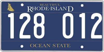 RI license plate 128012