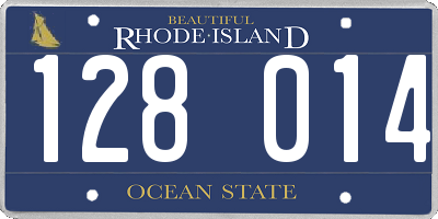 RI license plate 128014