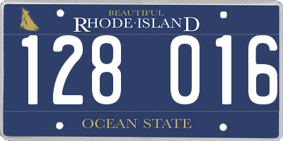 RI license plate 128016