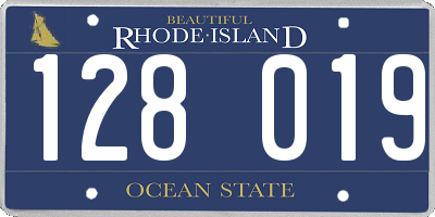 RI license plate 128019