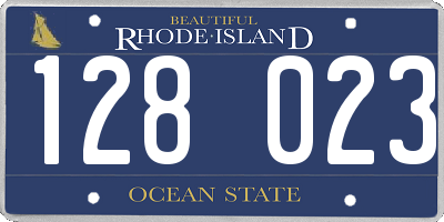 RI license plate 128023