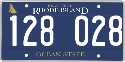 RI license plate 128028