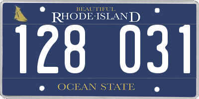RI license plate 128031