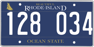 RI license plate 128034