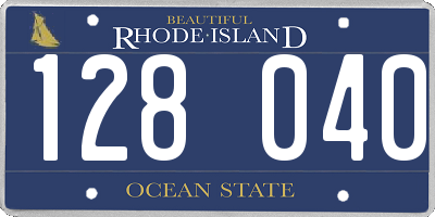 RI license plate 128040