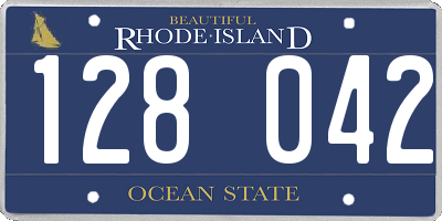 RI license plate 128042
