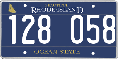 RI license plate 128058