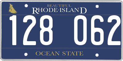 RI license plate 128062